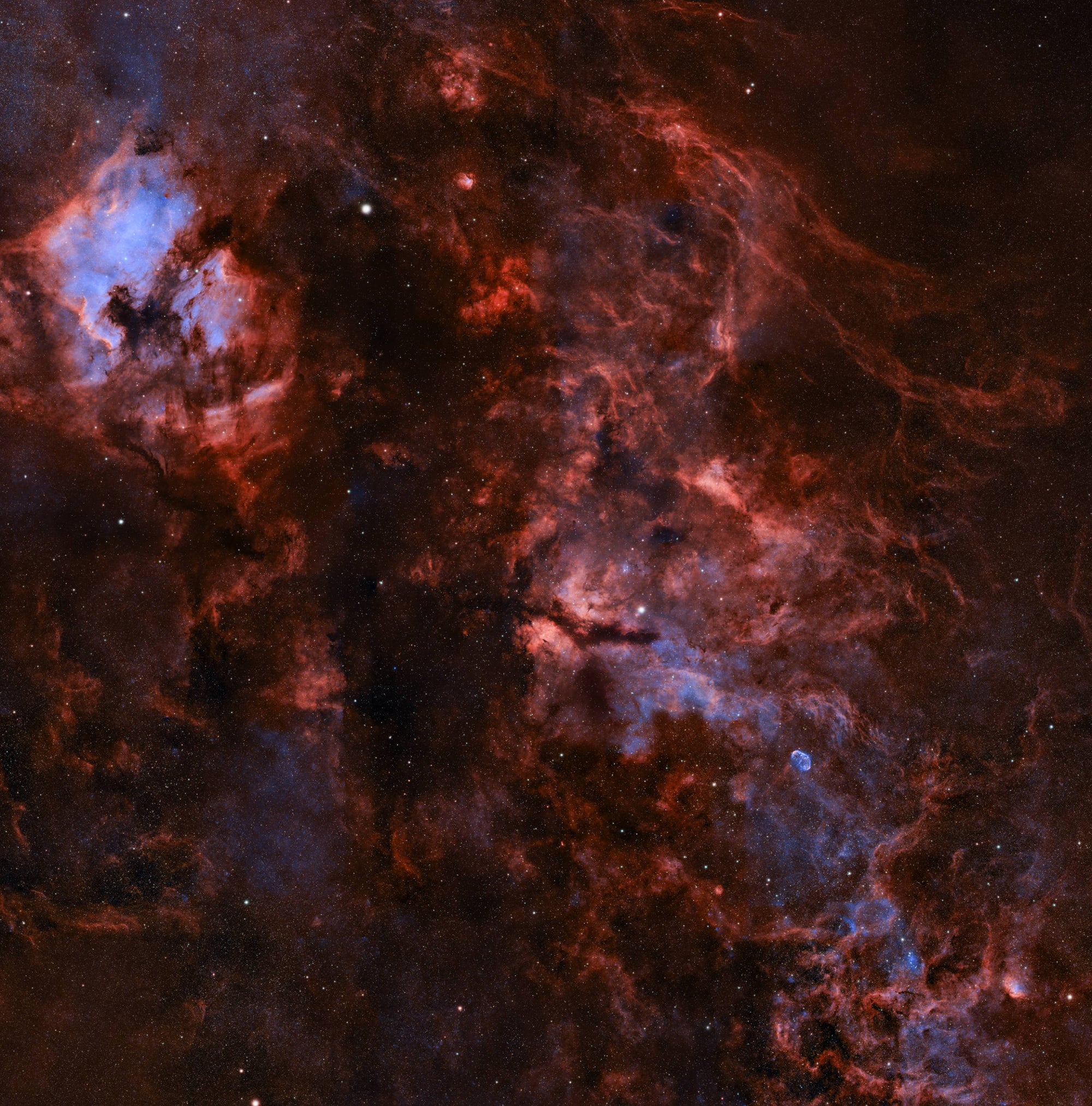 Smart telescope premiere: The Cygnus Nebular Complex captured as a 585-megapixel mosaic with Vespera