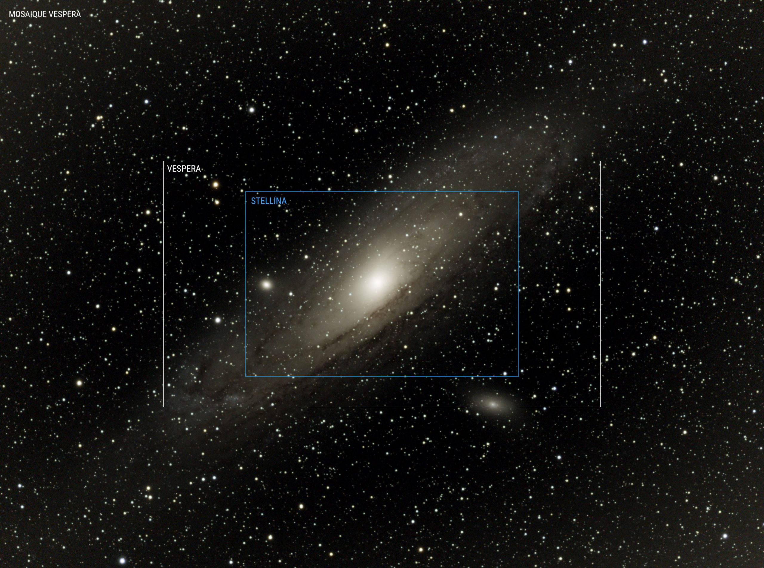 M31 Andromeda Galaxy premier "mode panorama" jamais intégré à un télescope