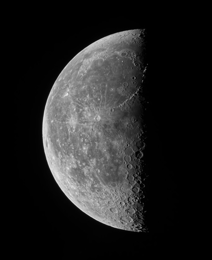 A moon quarter captured with Hestia